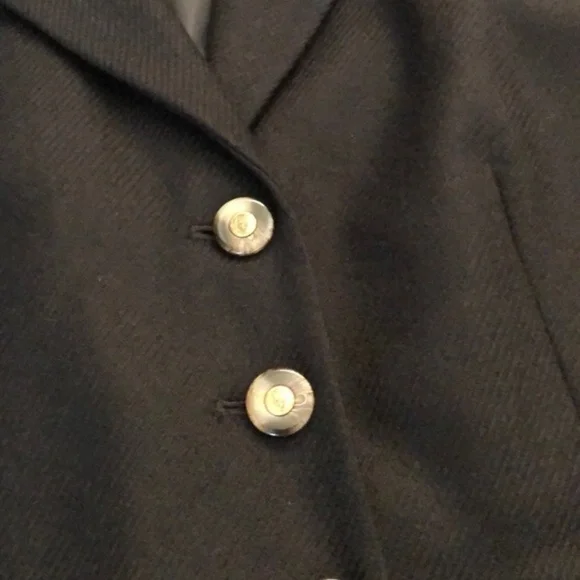 Talbots Like new black classic wool pea coat - Picture 5 of 8